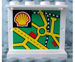 Panel 1 x 4 x 3 with Map Street Pattern 4 and Shell Logo on Inside (Sticker) - Set 1254