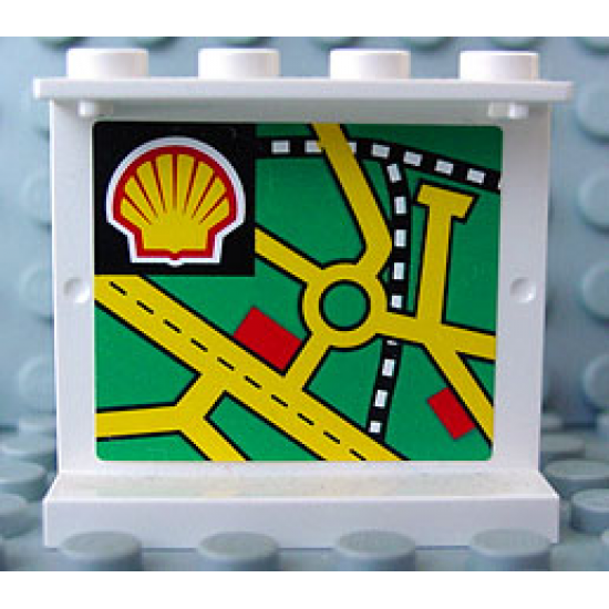 Panel 1 x 4 x 3 with Map Street Pattern 4 and Shell Logo on Inside (Sticker) - Set 1254