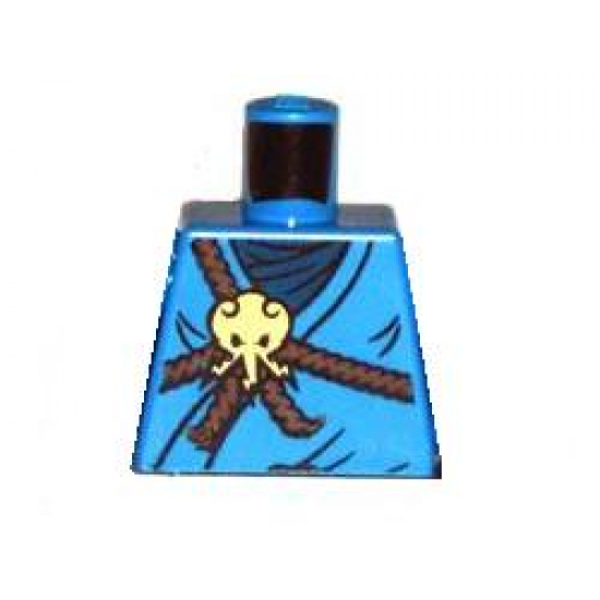 Torso Ninjago Brown Rope, Gold Medallion and Dark Blue Undershirt Pattern