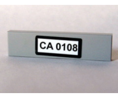 Tile 1 x 4 with 'CA 0108' Pattern (Sticker) - Set 10184