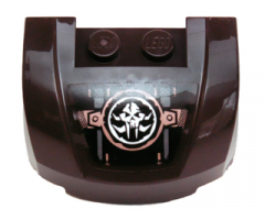 Vehicle, Mudguard 3 x 4 x 1 2/3 Curved Front with Grille with White Chima Mammoth Skull Emblem and Copper Rivets Pattern (Sticker) - Set 70226