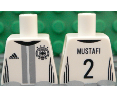 Torso Soccer Shirt with adidas Logo, 4 Stars and Eagle Front, 'MUSTAFI 2' Back Pattern