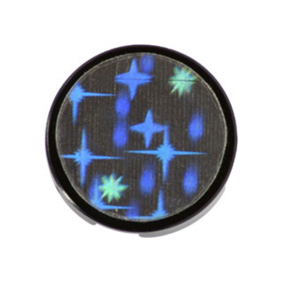 Tile, Round 2 x 2 with Holographic Stars Pattern (Sticker) - Sets 1737 / 6815 / 6854 / 6938 / 6958 / 6982