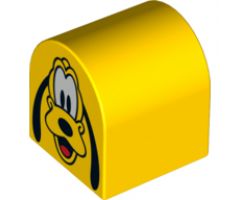 Duplo, Brick 2 x 2 x 2 Curved Top with Pluto Pattern