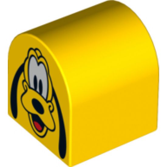 Duplo, Brick 2 x 2 x 2 Curved Top with Pluto Pattern