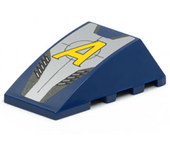 Wedge 4 x 4 No Studs with Agents Logo Pattern (Sticker) - Set 8967