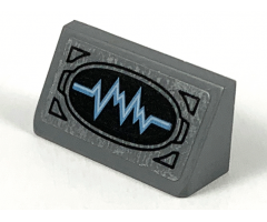 Slope 30 1 x 2 x 2/3 with Bright Light Blue Oscilloscope on Black Oval Pattern (Sticker) - Set 76153