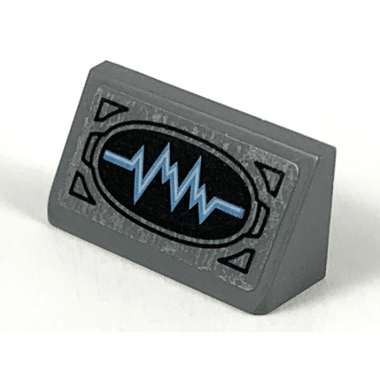 Slope 30 1 x 2 x 2/3 with Bright Light Blue Oscilloscope on Black Oval Pattern (Sticker) - Set 76153