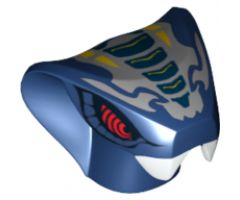 Minifigure, Head, Modified Snake with Light Bluish Gray and Yellow Scales Pattern (Mezmo)