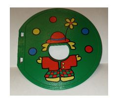 Duplo Ball Tube Exit Door with Juggling Clown Pattern