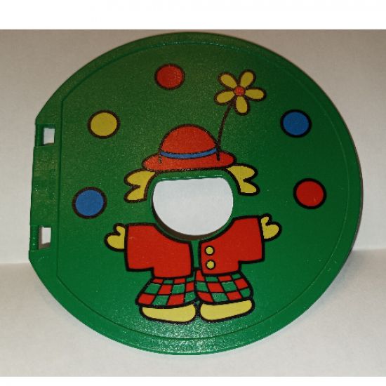 Duplo Ball Tube Exit Door with Juggling Clown Pattern