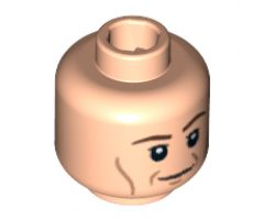 Minifigure, Head Male Vertical Cheek Lines, White Pupils Pattern (HP Stan Shunpike) - Hollow Stud