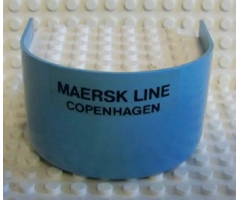 Boat Hull Smooth Stern 6 x 6 x 3 1/3, Deck Color White with 'MAERSK LINE COPENHAGEN' Pattern (Sticker) - Set 1650