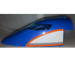 Aircraft Fuselage Curved Forward 8 x 16 x 5 with Trans-Light Blue Glass with Orange, Light Bluish Gray, White Pattern on Both Sides (Stickers) - Set 60104