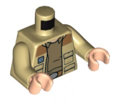 Torso SW Vest with Pockets and Dark Tan Shirt with Collar Pattern (Captain Antilles) / Tan Arms / Light Nougat Hands