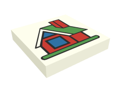 Tile 2 x 2 with Fabuland House Pattern