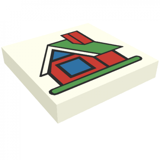 Tile 2 x 2 with Fabuland House Pattern