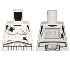 Torso SW Armor Stormtrooper, Detailed Armor without Shoulder Belts, Battle Damage with Scratches and Holes Pattern