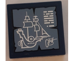 Tile 2 x 2 with MetalBeard's Sea Cow Ship Pattern (Sticker) - Set 70810