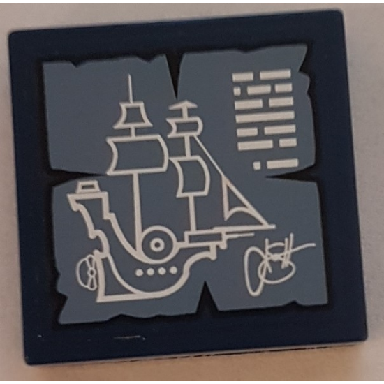 Tile 2 x 2 with MetalBeard's Sea Cow Ship Pattern (Sticker) - Set 70810