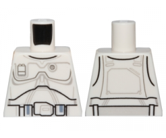 Torso SW Mandalorian Armor Plates Detailed Pattern (White Boba Fett Concept Design)