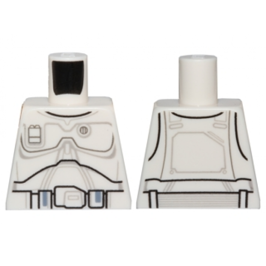Torso SW Mandalorian Armor Plates Detailed Pattern (White Boba Fett Concept Design)