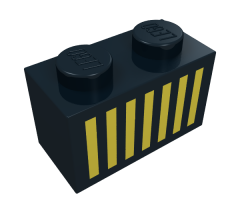 Brick 1 x 2 with Yellow Grille Pattern