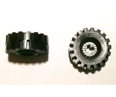 Wheel & Tire Assembly Technic Bush 1/2 Toothed Type I, with Black Tire 21mm D. x 9mm Offset Tread Medium (4265a / 4084)
