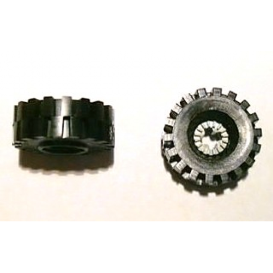 Wheel & Tire Assembly Technic Bush 1/2 Toothed Type I, with Black Tire 21mm D. x 9mm Offset Tread Medium (4265a / 4084)