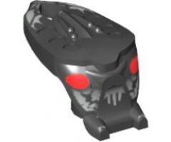 Minifigure, Head, Modified Bionicle Barraki Mantax with Red Eyes and Silver Pattern