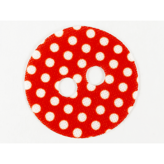 Minifigure, Body Wear Skirt Cloth Round with White Polka Dots on Red Background Pattern