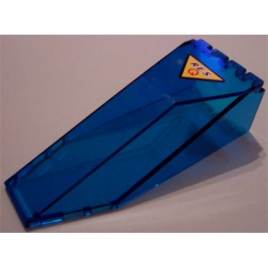 Windscreen 10 x 4 x 2 1/3 Canopy with Black 'R.E.S.' and Red 'Q' on Yellow Triangle with Black Border Pattern (Sticker) - Set 6462