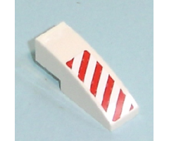Slope, Curved 3 x 1 with Red Danger Stripes Pattern Left Side (Sticker) - Set 7636