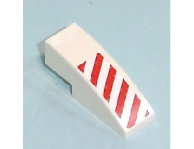 Slope, Curved 3 x 1 with Red Danger Stripes Pattern Left Side (Sticker) - Set 7636