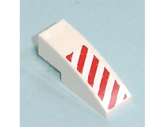 Slope, Curved 3 x 1 with Red Danger Stripes Pattern Left Side (Sticker) - Set 7636
