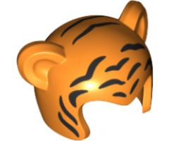 Minifigure, Headgear Head Cover, Costume Mask Cat with Black Tiger Stripes Pattern (BAM)