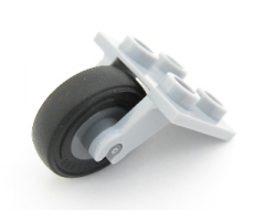 Aircraft Plate, Modified 2 x 2 Thin with Plane Single Wheel Holder and Dark Bluish Gray Wheel with Black Tire (2415 / 3464 / 59895)