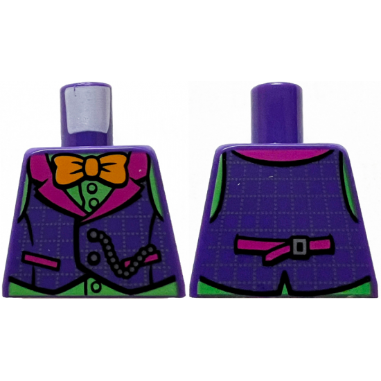 Torso Dark Purple Vest, Orange Bow Tie and Pocket Chain Pattern