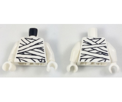 Torso Mummy Wrapping Bandages NON-Glow In Dark Pattern / White Arms / White Hands