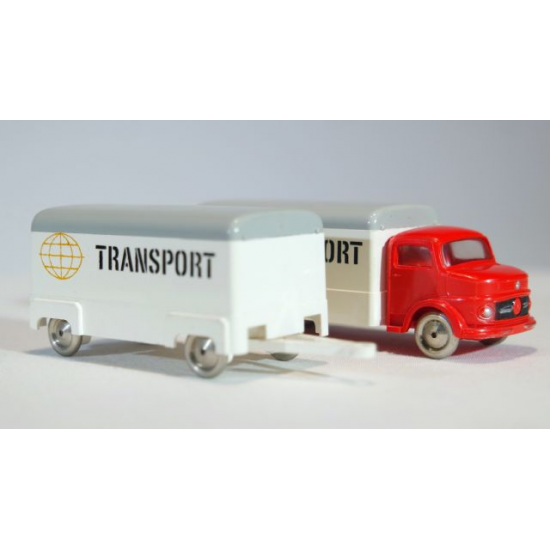 HO 1:87 Vehicles Scale Mercedes Box Truck with Trailer