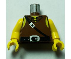 Torso Castle Dark Forestman Tie Shirt and Black Crossbelt Pattern / Yellow Arms / Yellow Hands