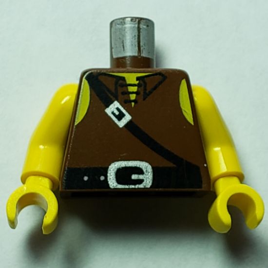 Torso Castle Dark Forestman Tie Shirt and Black Crossbelt Pattern / Yellow Arms / Yellow Hands