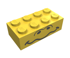 Brick 2 x 4 with Wavy Mouth and Nostrils Pattern