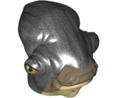 Minifigure, Head, Modified SW Mon Calamari with Tan and Spotted Dewlap and Yellow Eyes with Eyelids Pattern (Admiral Raddus)