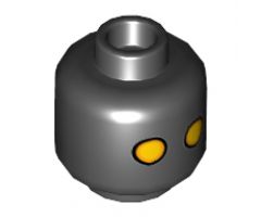 Minifigure, Head Alien with SW Jawa, Yellow Eyes with Small Black Dots Pattern - Blocked Open Stud