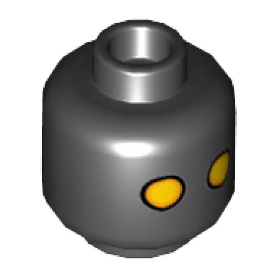 Minifigure, Head Alien with SW Jawa, Yellow Eyes with Small Black Dots Pattern - Blocked Open Stud