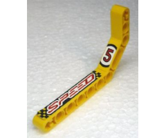 Technic, Liftarm 1 x 11.5 Double Bent Thick with Number 5 and 'SPEED' Pattern Model Right Side (Stickers) - Set 8238