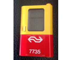 Door 1 x 4 x 5 Train Right with Red Bottom Half and White Dutch NS '7735' Pattern (Sticker) - Set 7735