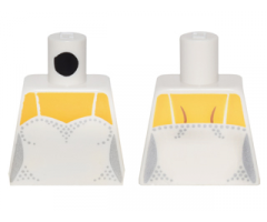 Torso Female Bodice with Thin Straps over Yellow Skin Pattern