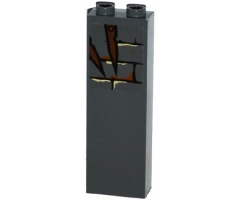 Brick 1 x 2 x 5 with Bricks and 2 Broken Wooden Boards on Left Pattern (Sticker) - Set 79014